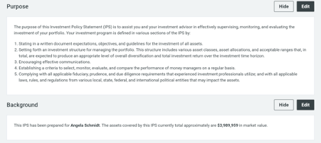 investment policy statement template